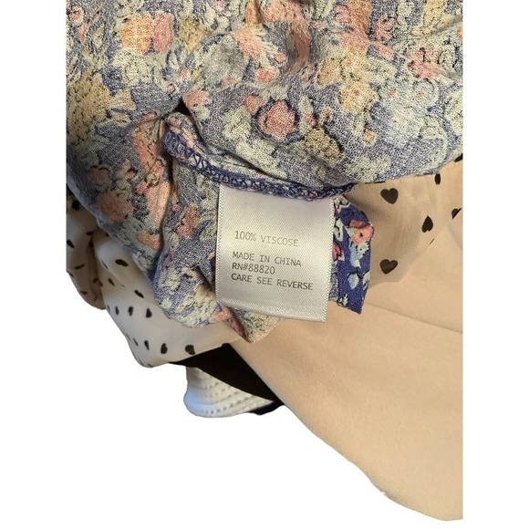 Rachel Roy Blouse Top Women's L Purple Floral Plunge V-Neck Sleeveless Pullover - Picture 5 of 5